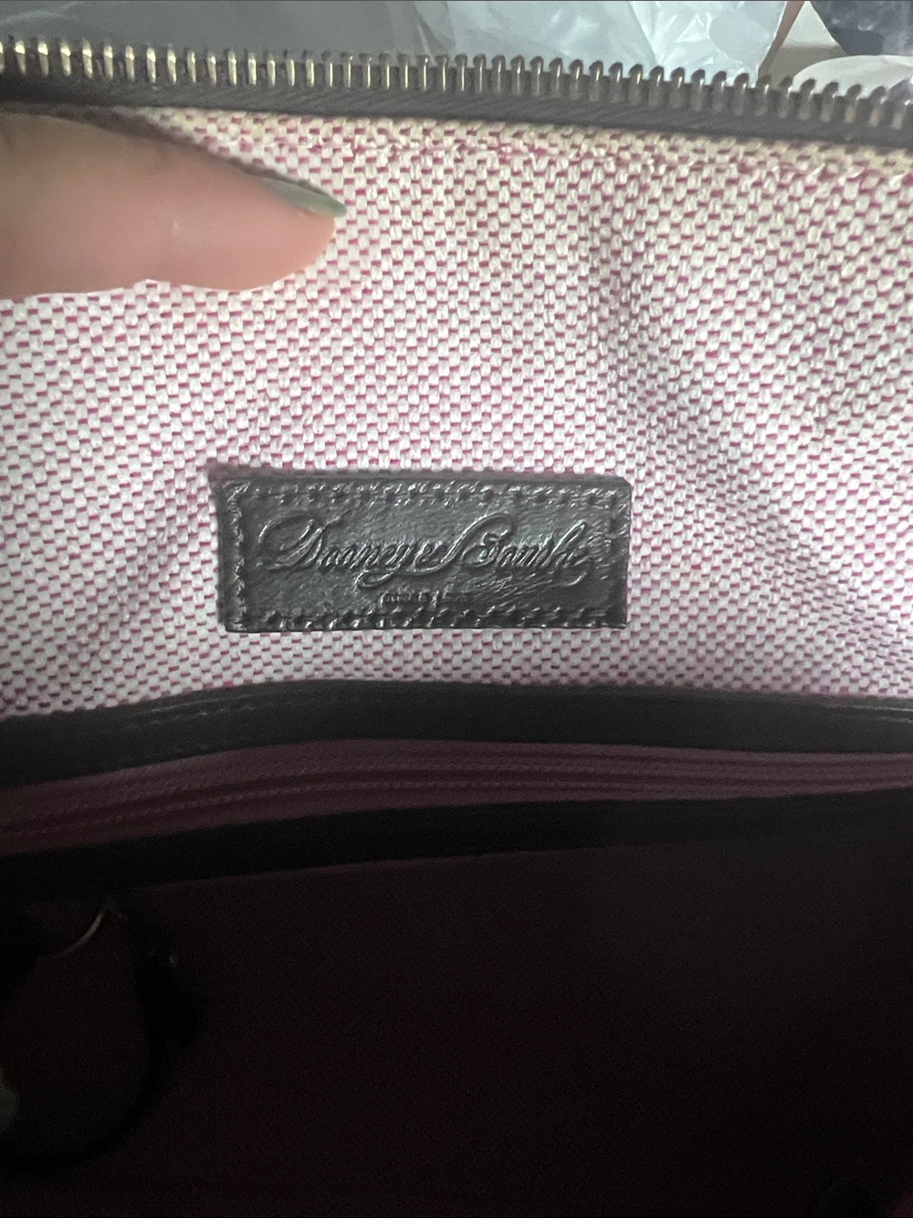 Dooney & Bourke Deep Burgundy Croc-Embossed Leather Satchel - Picture 4 of 8